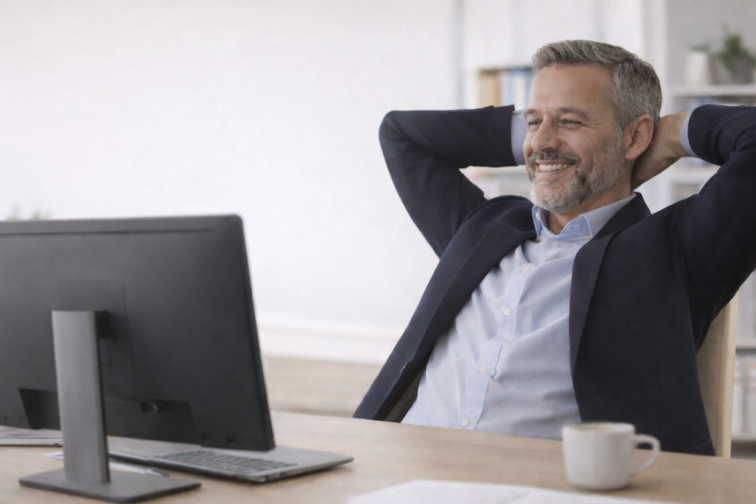 Directeur commercial détendu au bureau